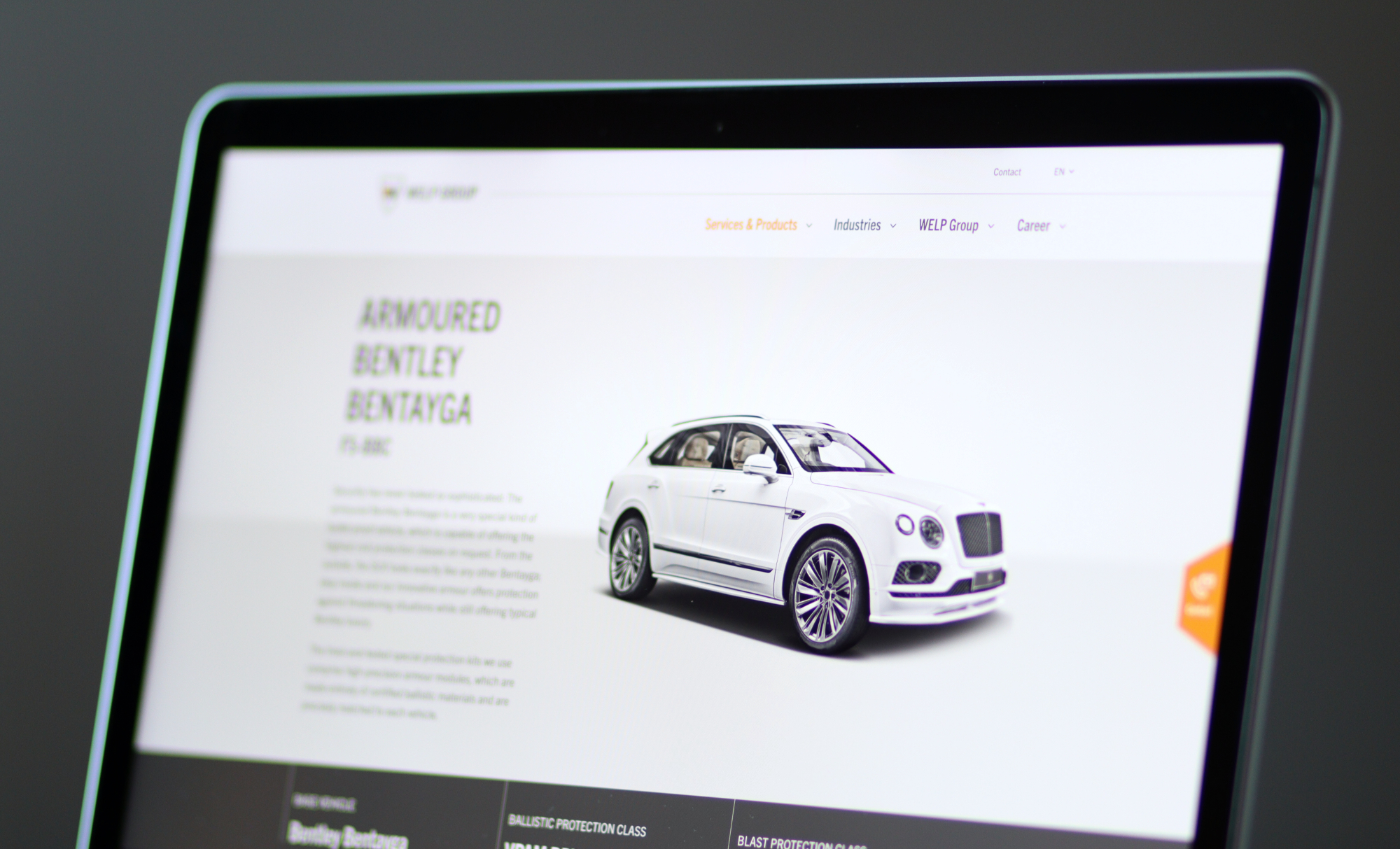 Website WELP GROUP Details of a Bentley Bentayga